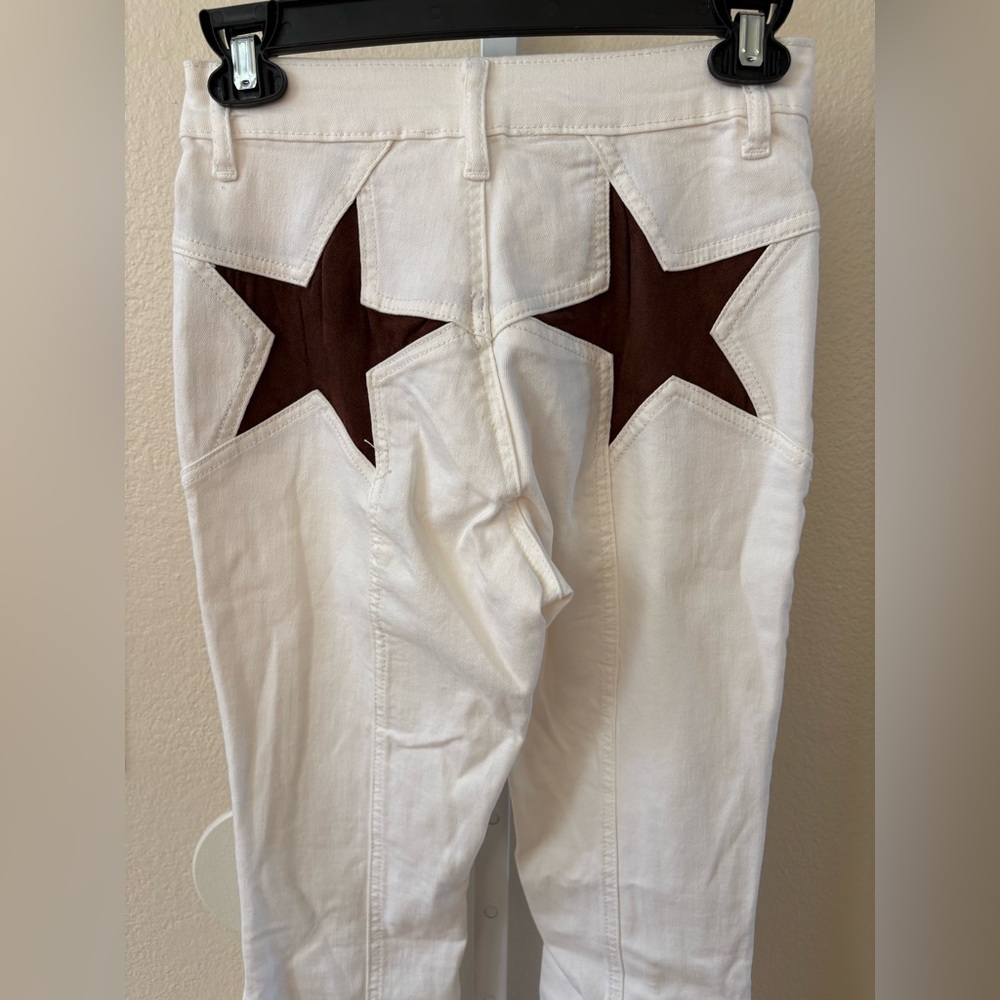 NWT - Saints & Hearts We've Got Spirit Flare Pants in White and Brown - Size S - Picture 6 of 6